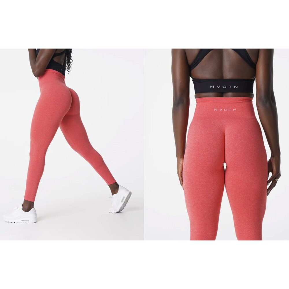 NVGTN NV Seamless Leggings in Candy Apple Athleisure Stretch Workout - Size S